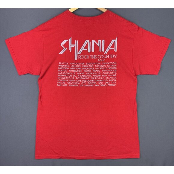 Vintage Y2K Shania Twain Rock This Country Tour Concert Promo Album Music Red T - Picture 2 of 11